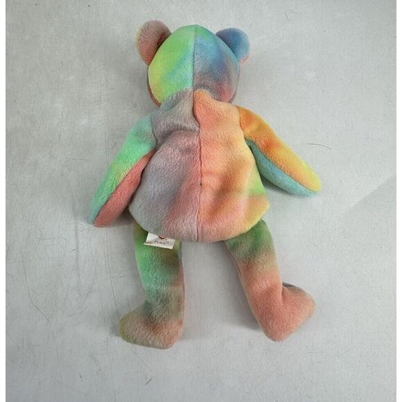 NEW TY Beanie Baby PEACE THE BEAR 1996 Rare Beanie Baby Toy Tie Dye 008421040537 - Picture 3 of 10